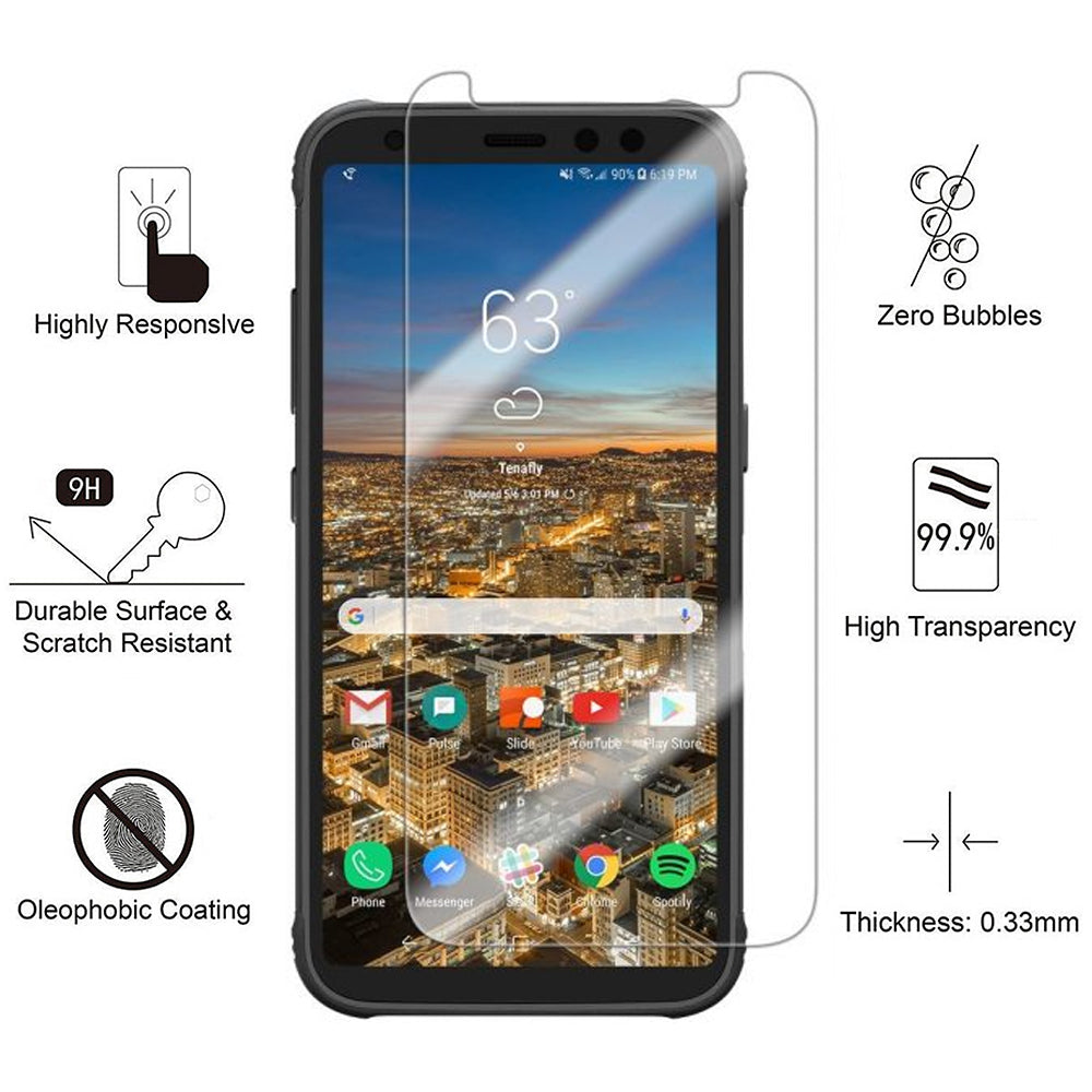 Samsung Galaxy S8 Active Tempered Glass Screen Protector Anti-Bubble HD Clear Image 1