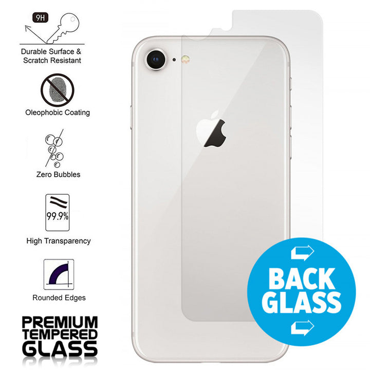 IPhone 8 / IPhone 7 Rear/Back Coverage Tempered Glass Protector - Clear Image 1