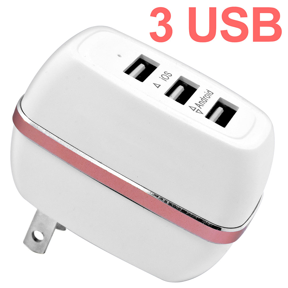 Universal Travel Charger Adapter 3 USB Ports 3.1A Supply Charger Socket Power - White Image 1