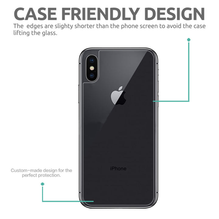 Apple IPhone X Rear/Back Coverage Tempered Glass Protector - Clear Image 3