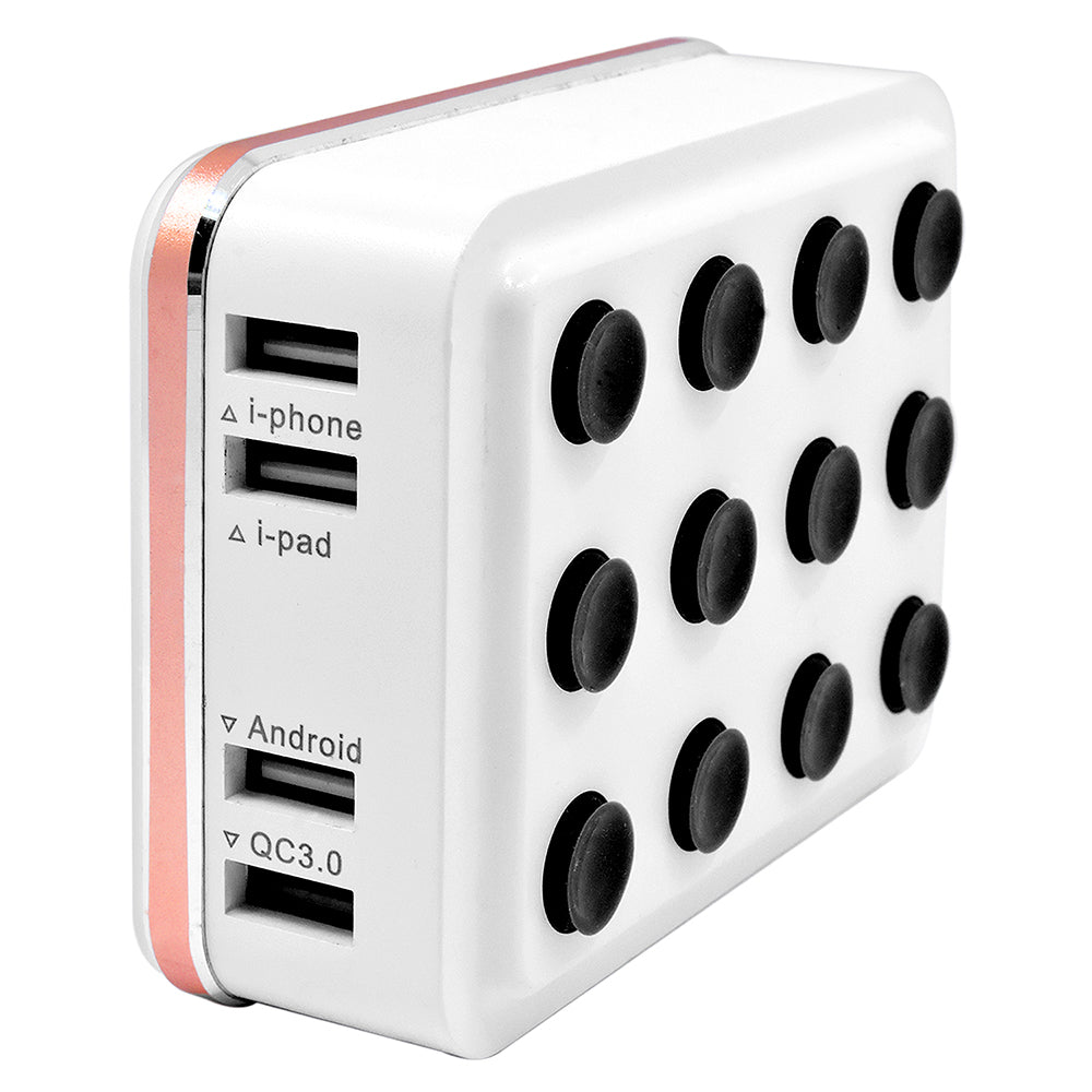 Universal Travel Desktop Charger Adapter 6 USB Ports 7A Supply Charger Socket Power - White Image 4