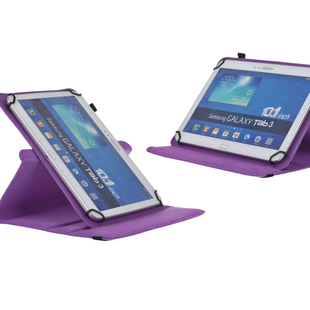 Universal 7 Tablet PU Leather Folio 360 Degree Rotating Stand Case Cover - Purple Image 2