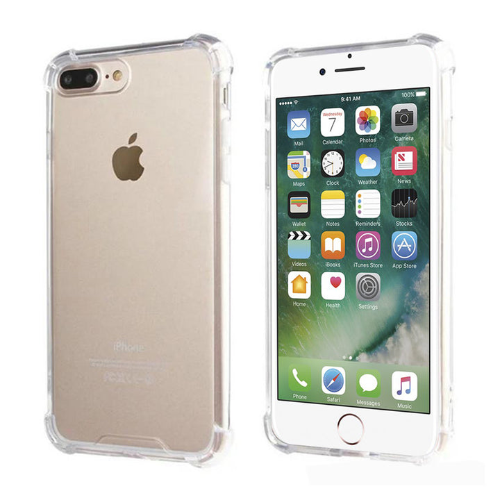 IPhone 7 Plus / IPhone 8 Plus Full Body Hybrid TPU Transparent Bumper Case Cover Image 1