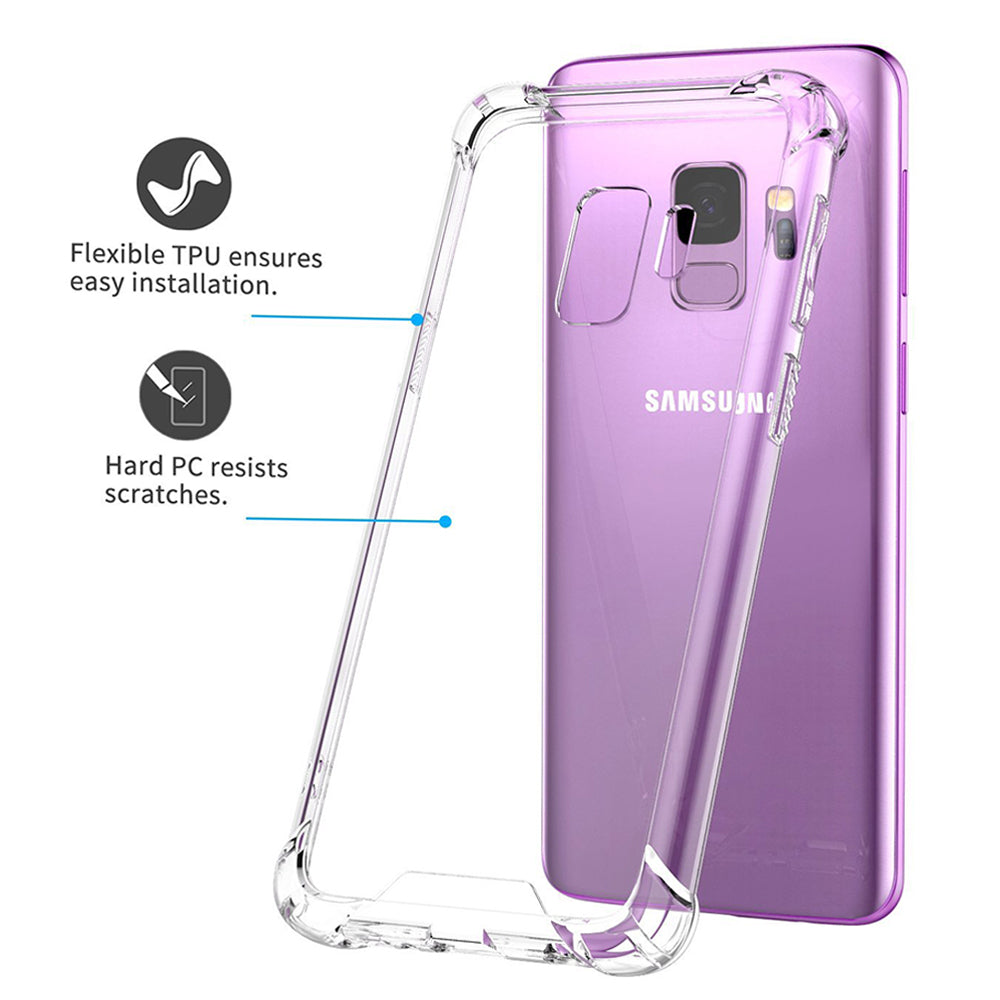 Samsung Galaxy S9 Full Body Hybrid TPU Transparent Case Cover Image 4