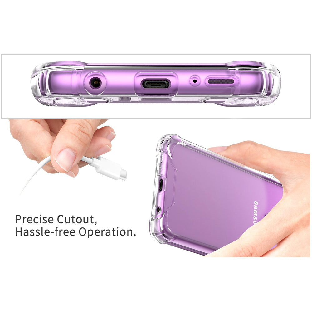 Samsung Galaxy S9 Full Body Hybrid TPU Transparent Case Cover Image 6