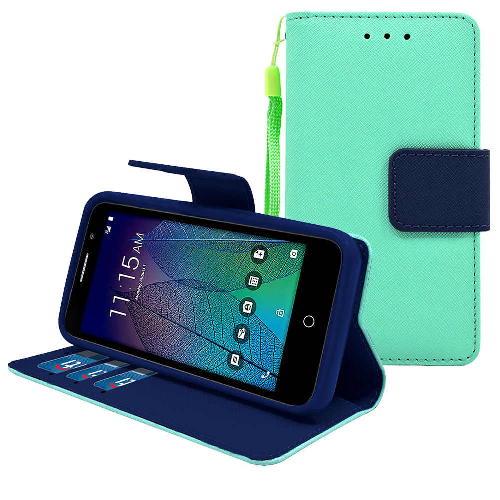 Alcatel Tru / Stellar / 5060 / POP 3 Leather Wallet Pouch Case Cover Image 2