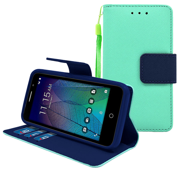 Alcatel Tru / Stellar / 5060 / POP 3 Leather Wallet Pouch Case Cover Image 2