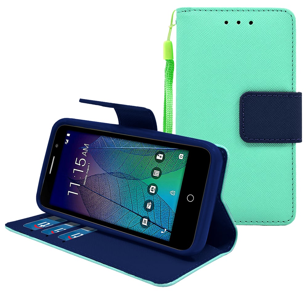 Alcatel Tru / Stellar / 5060 / POP 3 Leather Wallet Pouch Case Cover Image 1