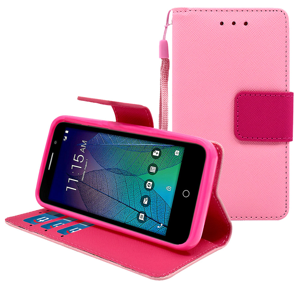 Alcatel Tru / Stellar / 5060 / POP 3 Leather Wallet Pouch Case Cover Image 3