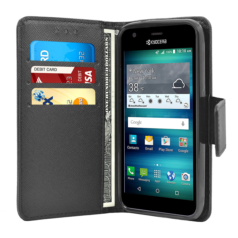 Kyocera Hydro Reach / C6743 Leather Wallet Pouch Case Cover Image 6