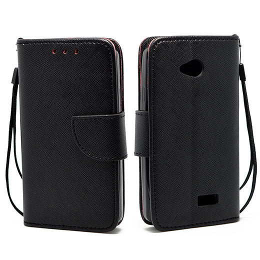 LG Tribute LS660 Leather Wallet Pouch Case Cover Image 1