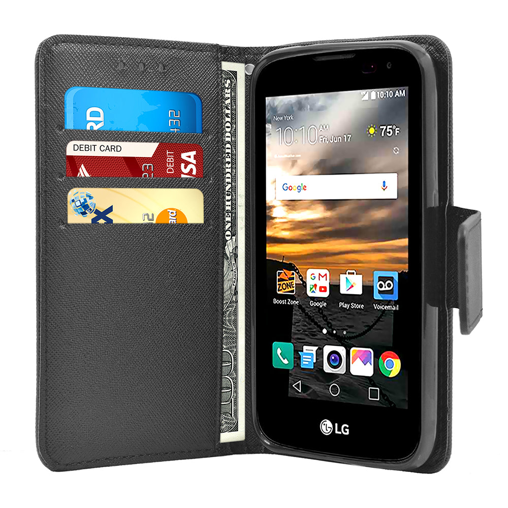 LG K3 / LG LS450 Leather Wallet Pouch Case Cover Image 7