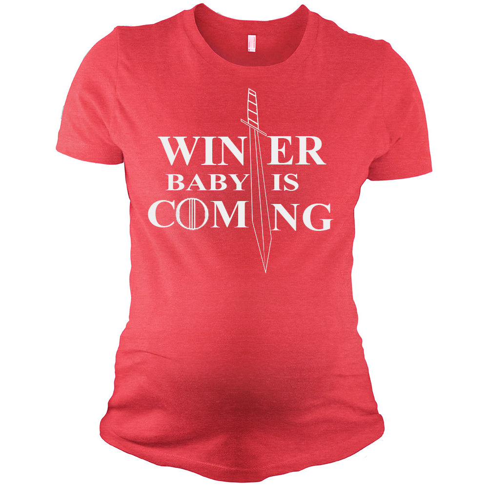 Maternity Short Sleeve T-shirt - Winter Baby is Coming... Image 1