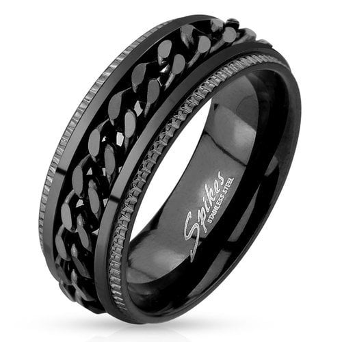 316L Stainless steel Chain Black ip ring Image 1