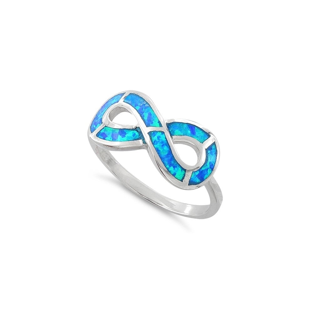 Blue Opal Infinity Ring Image 3