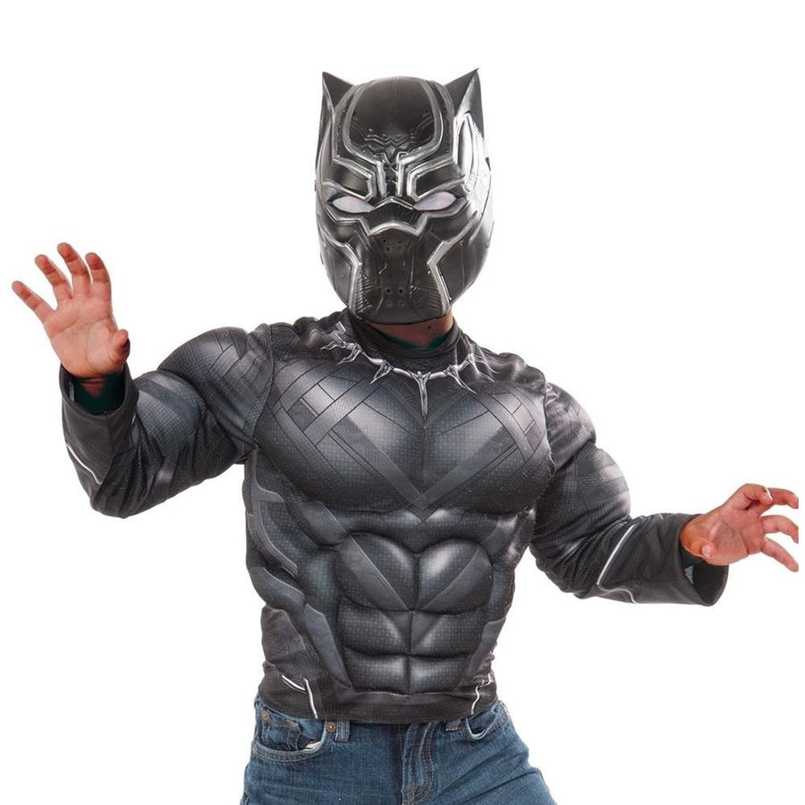 Black Panther Muscle size 4-6 Chest Shirt Costume Marvel Avengers Rubie's Image 1