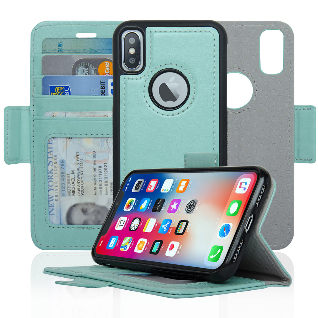 NAVOR iPhone Xs and X Detachable Magnetic Wallet Case with RFID Protection Vajio Series Image 4