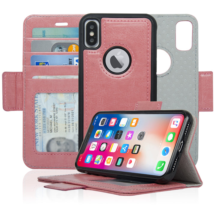 NAVOR iPhone Xs and X Detachable Magnetic Wallet Case with RFID Protection Vajio Series Image 6