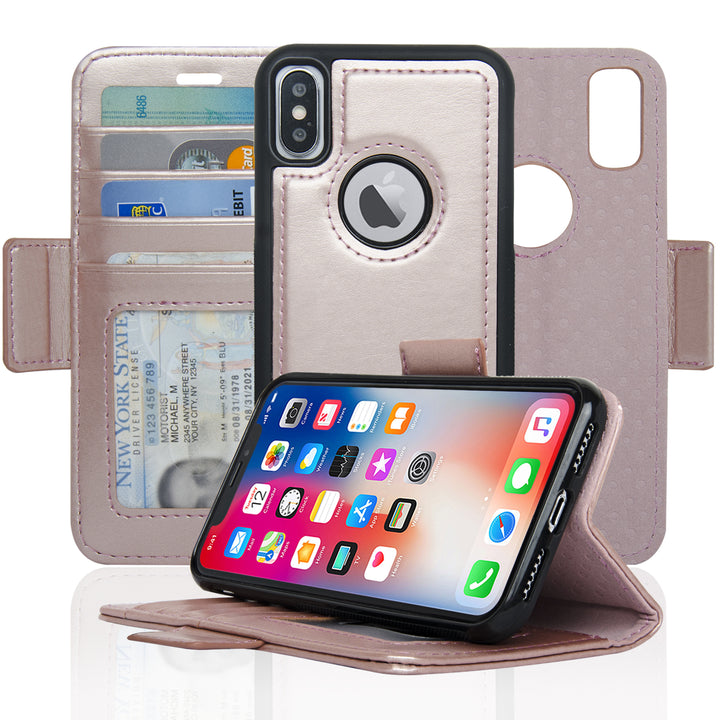 NAVOR iPhone Xs and X Detachable Magnetic Wallet Case with RFID Protection Vajio Series Image 7