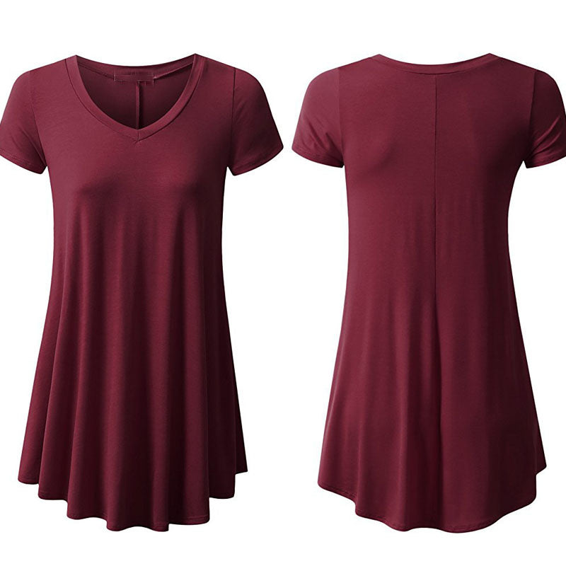 V  Neck Cotton Tunic Dress Image 8