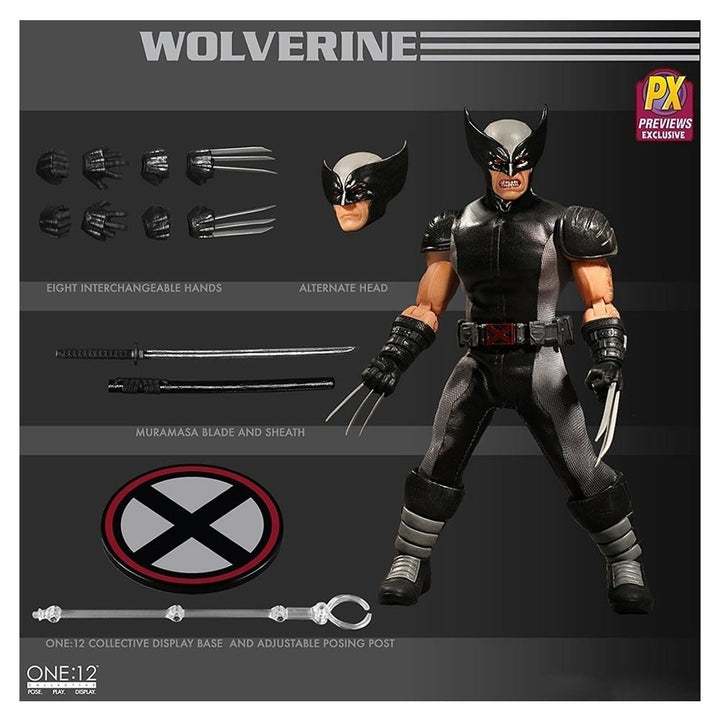 One 12 Collective Marvel X-Force Wolverine Action Figure w/ Accessories Mezco Toyz Image 2