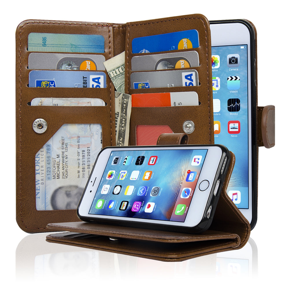 4.7inch iPhone 6 and 6S Case Detachable Magnetic Housing Synthetic Leather Wallet Case Microfiber Layer to Protect Image 2