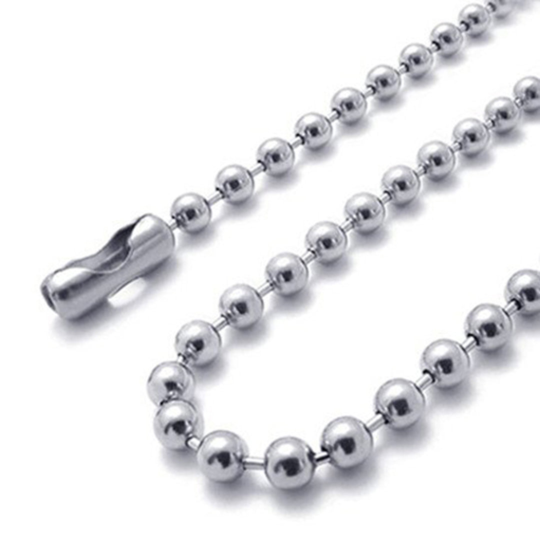 5mm 10"-100" Silver Stainless Steel Ball Chain Necklace Image 1