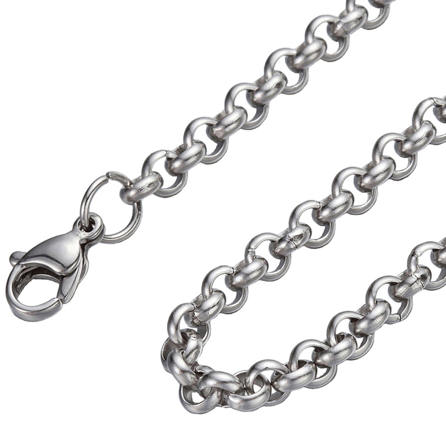 2.5mm 10"-100" Silver Stainless Steel Rolo Chain Necklace Image 1