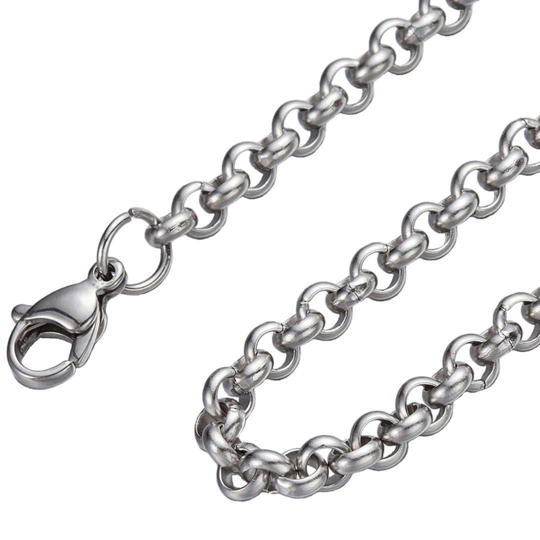 3.5mm 10"-100" Silver Stainless Steel Rolo Chain Necklace Image 1