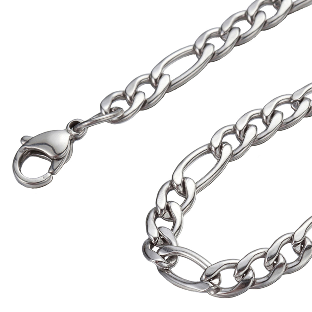 5.5mm 10"-100" Stainless Steel Figaro Chain Necklace Image 1