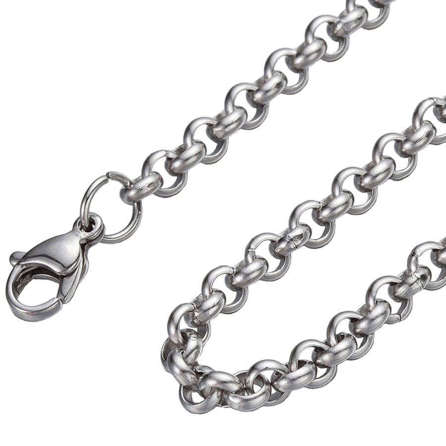 1.9mm 10"-100" Silver Stainless Steel Twisted Singapore Chain Necklace Image 1