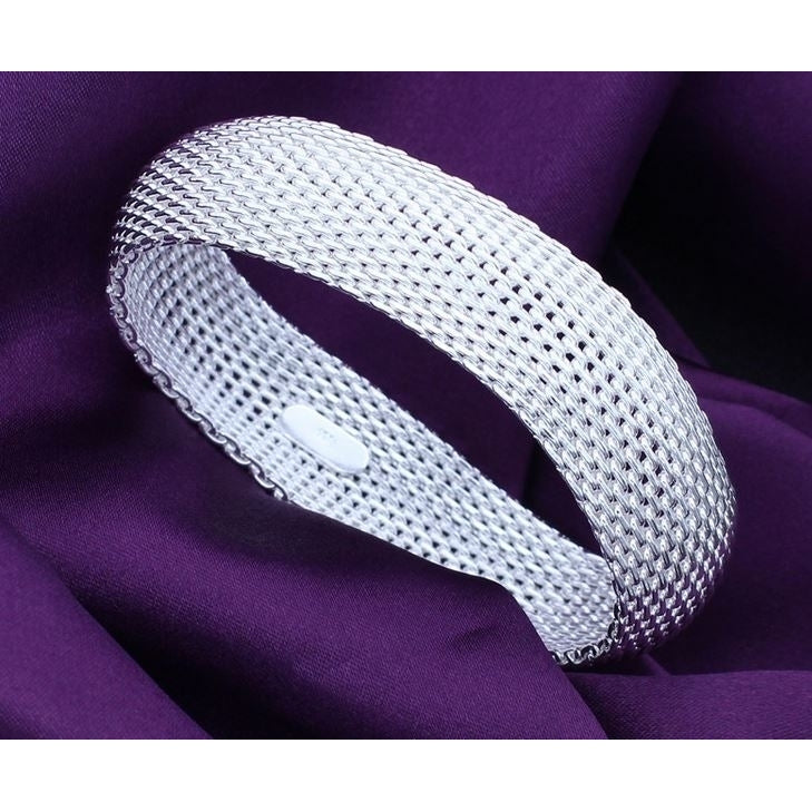 Silver Plated Woven Mesh Silky Chains Bracelet for Women Image 4