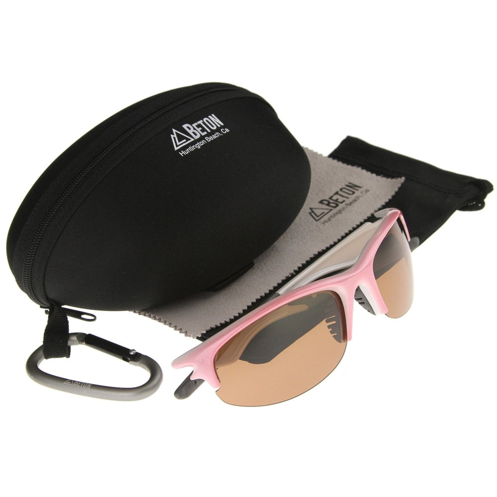 Aroa - Polarized Shatterproof Lens Semi-Rimless Sports Wrap Sunglasses 60mm Image 2