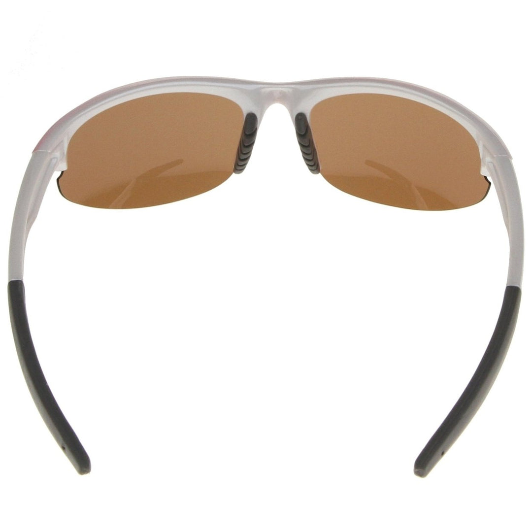 Aroa - Polarized Shatterproof Lens Semi-Rimless Sports Wrap Sunglasses 60mm Image 3