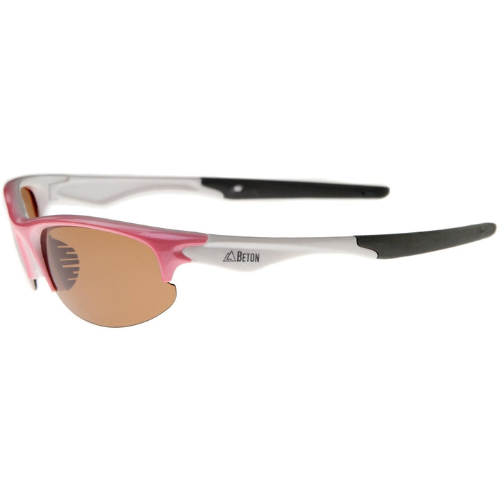 Aroa - Polarized Shatterproof Lens Semi-Rimless Sports Wrap Sunglasses 60mm Image 4
