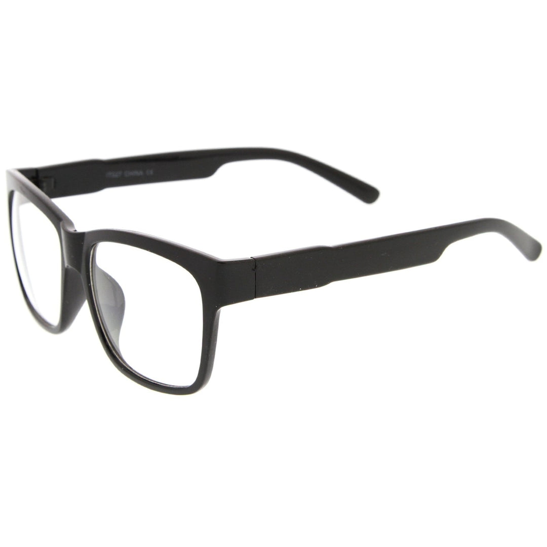 Casual Bold Square Clear Lens Horn Rimmed Eyeglasses 53mm Image 3