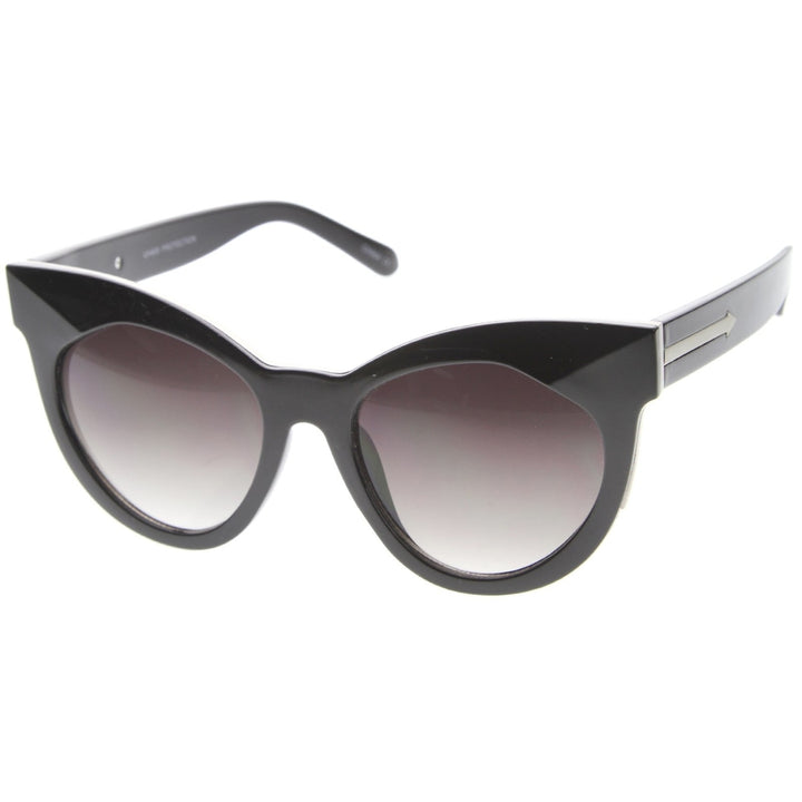 Chic Oversized Cat Eye Sunglasses 64mm Flat Lens Bold Frame Women UV400 Protection Image 3