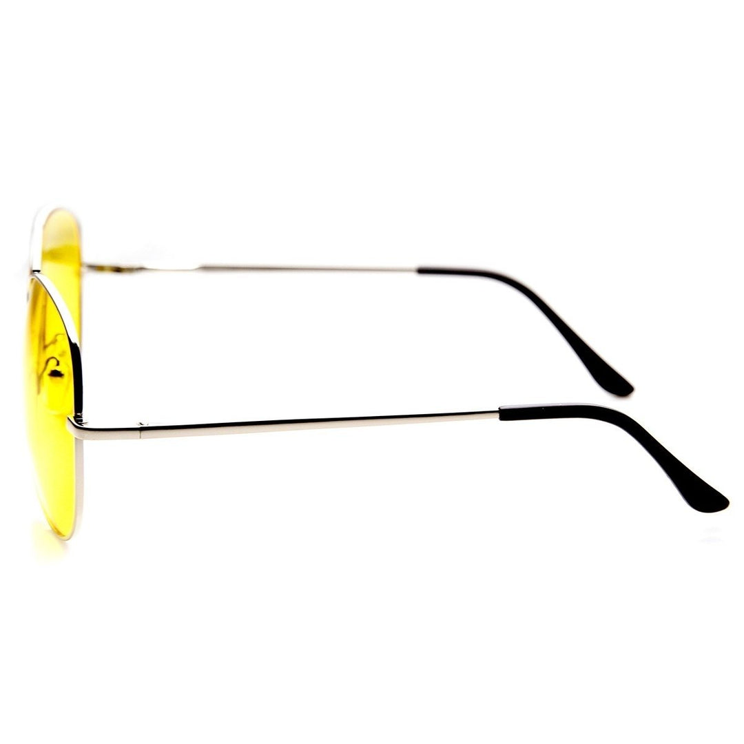 Classic Metal Frame Yellow Tinted Aviator Sunglasses UV Protected Night Driving Image 4