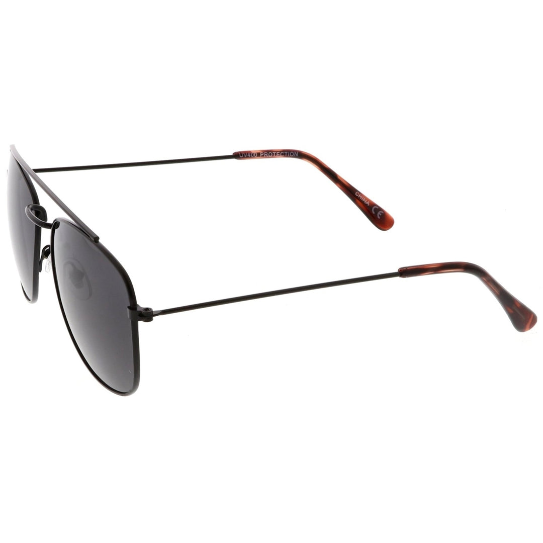 Classic Metal Square Lens Aviator Sunglasses Curved Crossbar 53mm Image 3