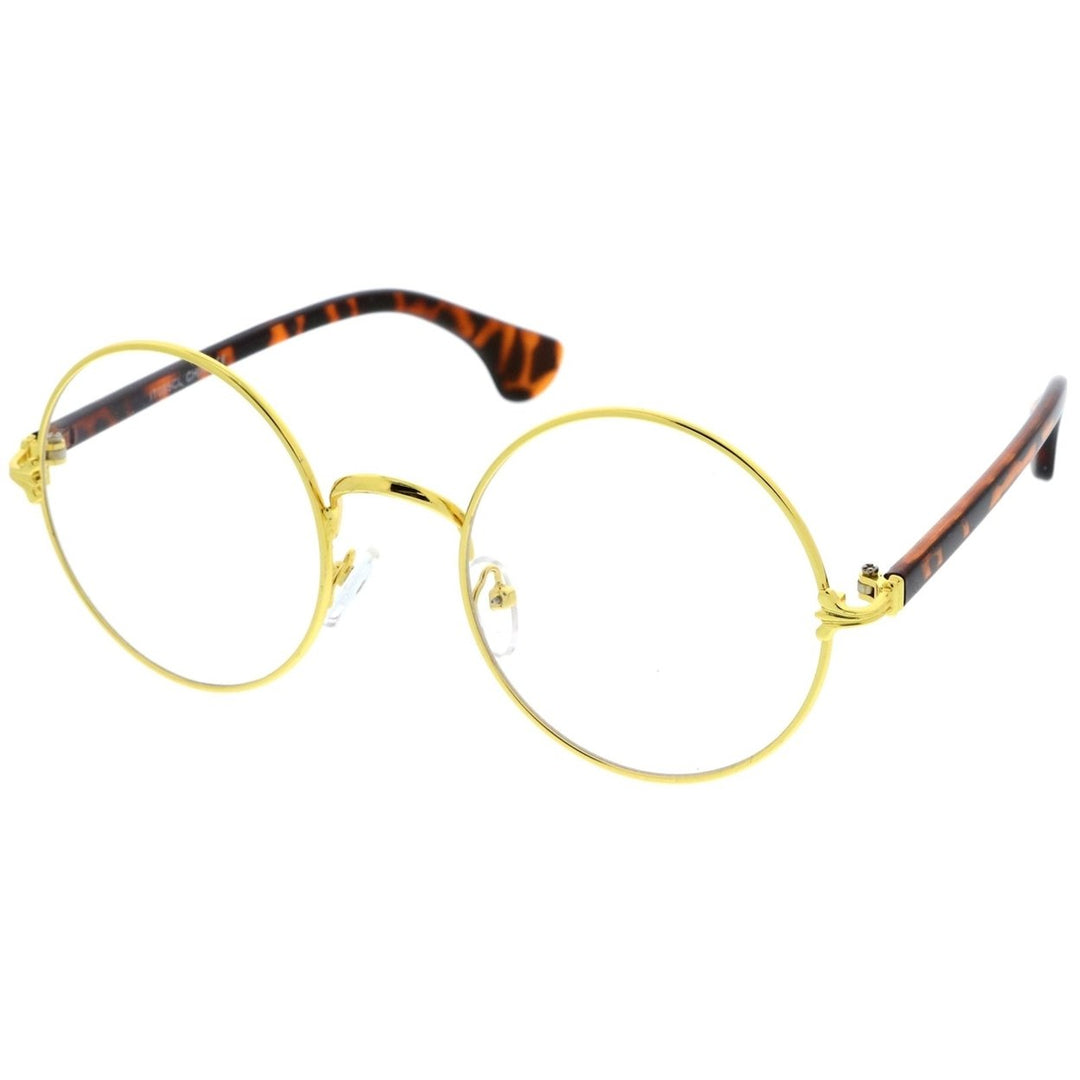 Classic Slim Metal Frame Clear Lens Round Eyeglasses 53mm Lightweight Stylish Image 6