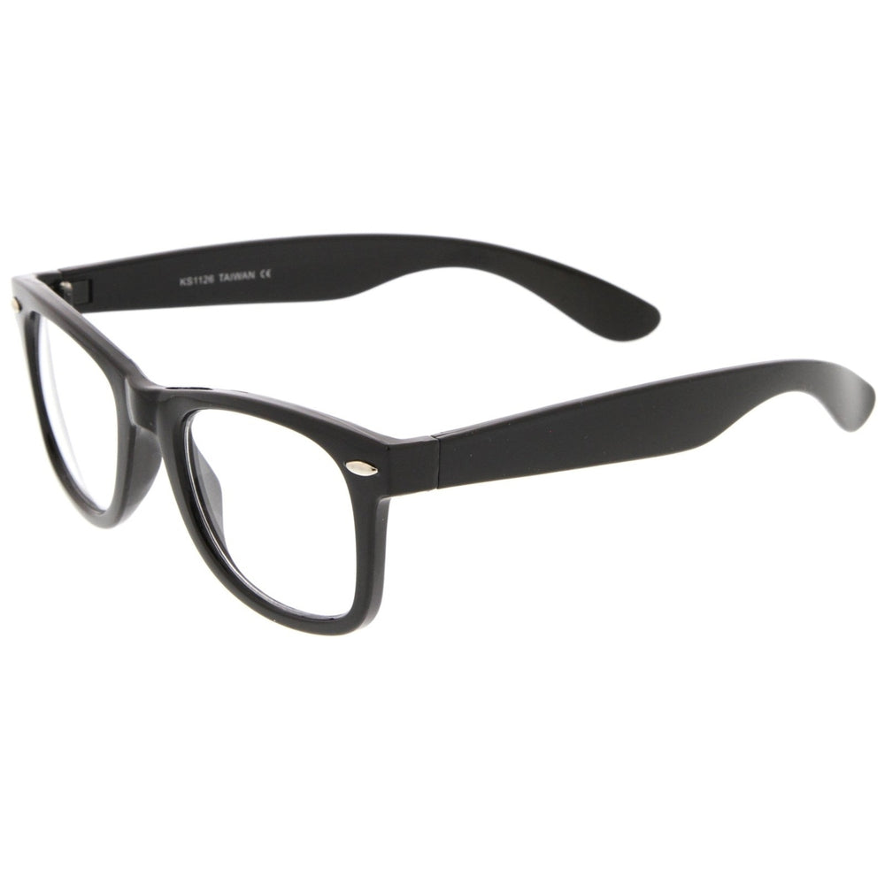 Classic Thick Square Clear Lens Horn Rimmed Eyeglasses 50mm Image 2