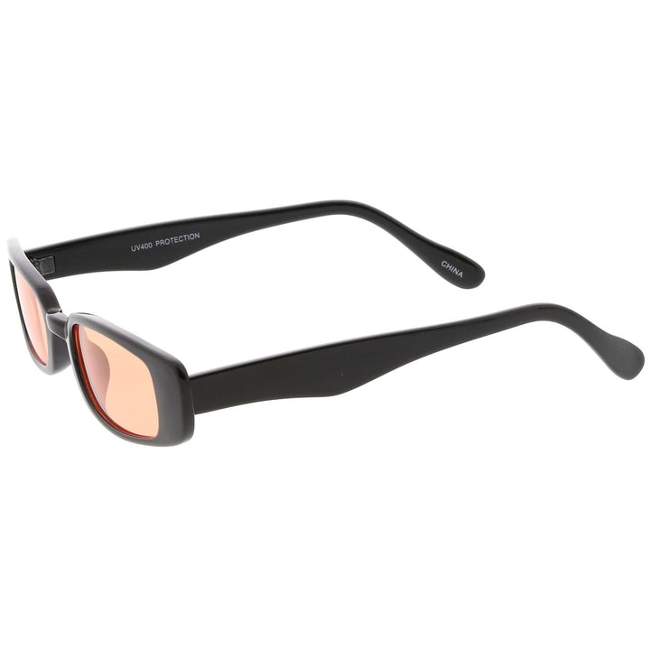 Extreme Thin Rectangle Sunglasses Color Tinted 49mm Lightweight UV Protection Image 3