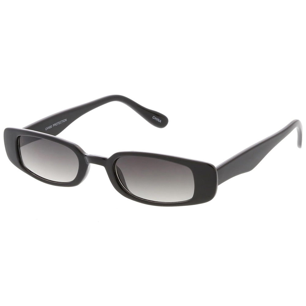 Extreme Thin Small Rectangle Sunglasses Neutral Colored Lens 49mm Image 2