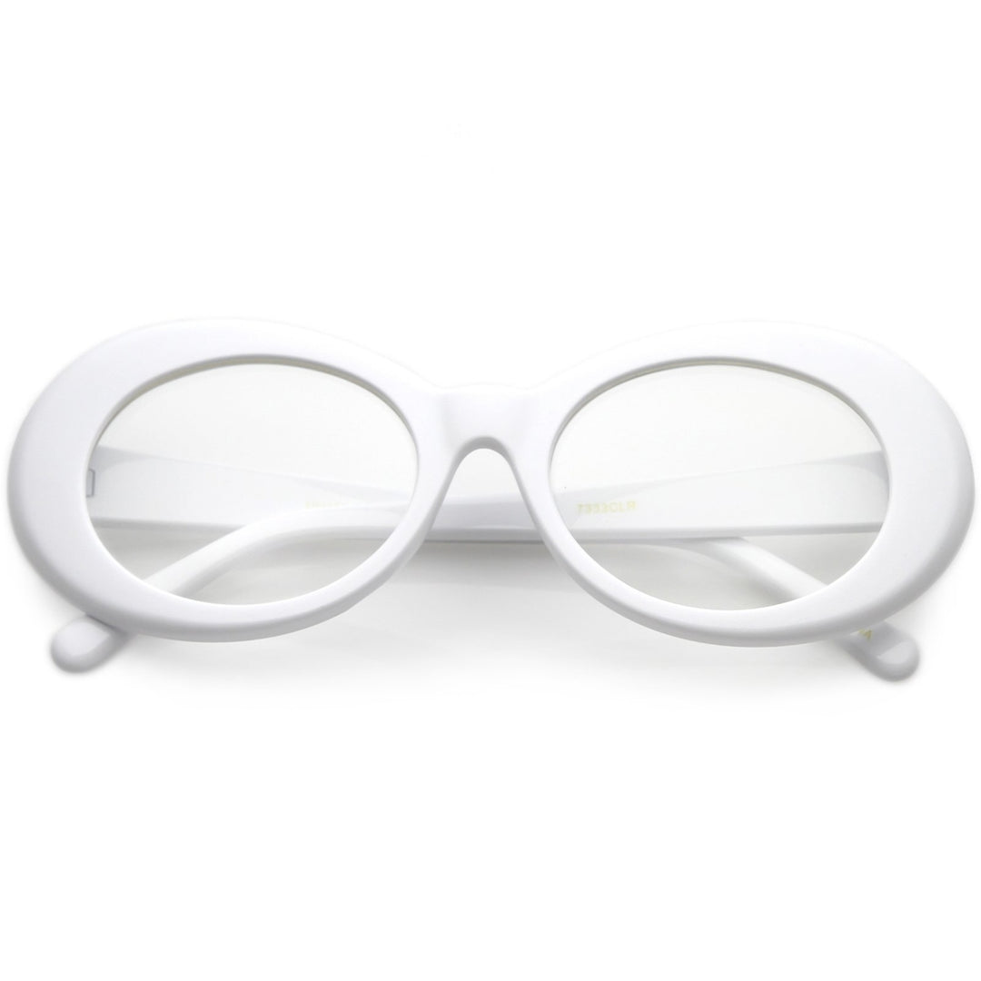 Large Clout Goggles Oval Eyeglasses Clear Lens 53mm UV Protected Retro Style Image 4