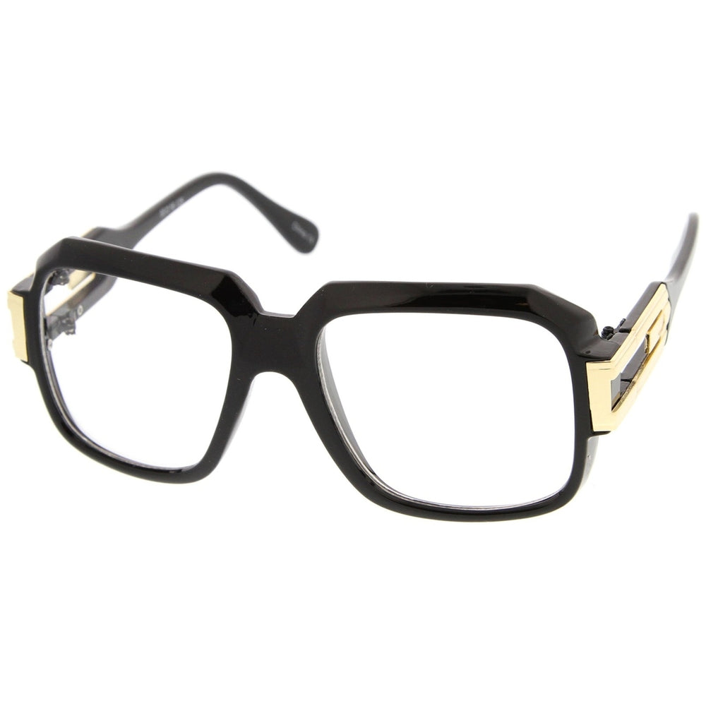 Large Retro Hip Hop Style Clear Lens Square Eyeglasses 54mm Image 2