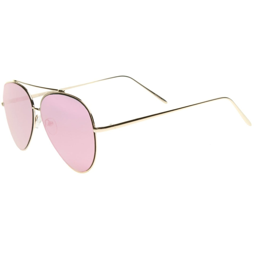 Mod Fashion Teardrop Rimless Mirror Flat Lens Metal Frame Aviator Sunglasses 58mm Image 4