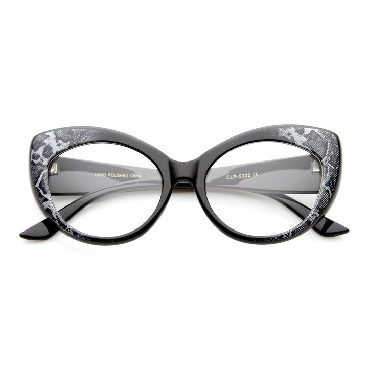 Mod Pointed Cat Eye Clear Fashion Frame Glasses Image 6