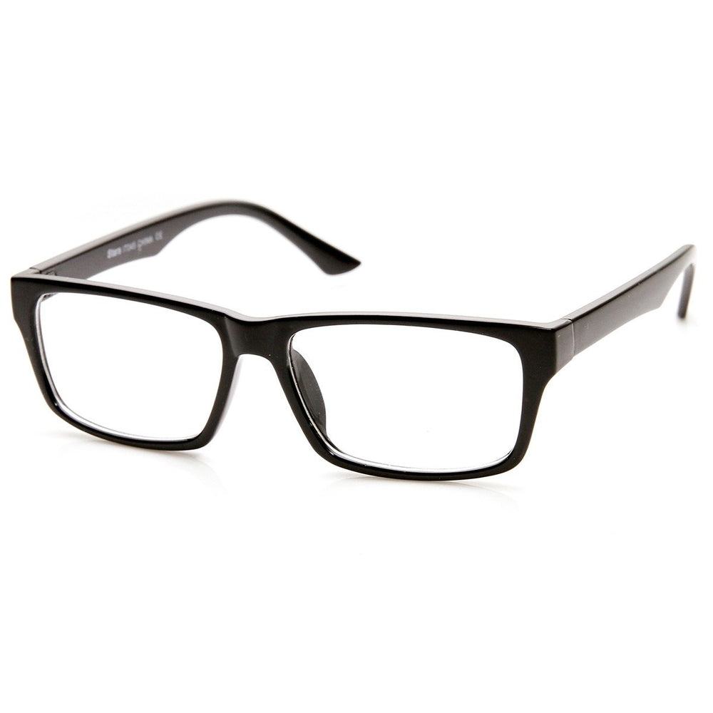 Modern Fashion Basic Mod Rectangular Clear Lens Glasses Image 2