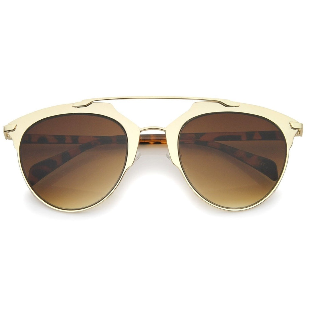 Modern Fashion Matte Metal Frame Double Bridge Pantos Aviator Sunglasses 55mm Image 1