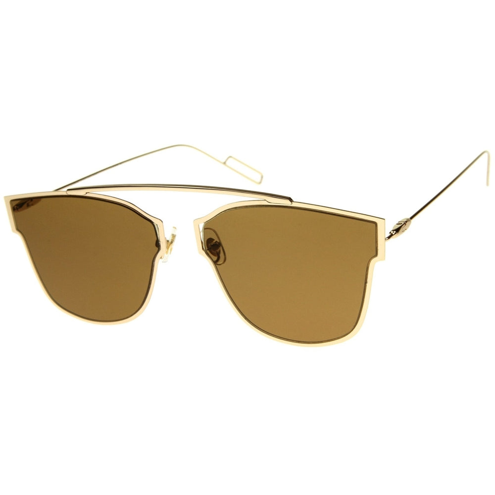Modern Fashion Ultra Thin Open Metal Minimalist Pantos Aviator Sunglasses 55mm Image 2